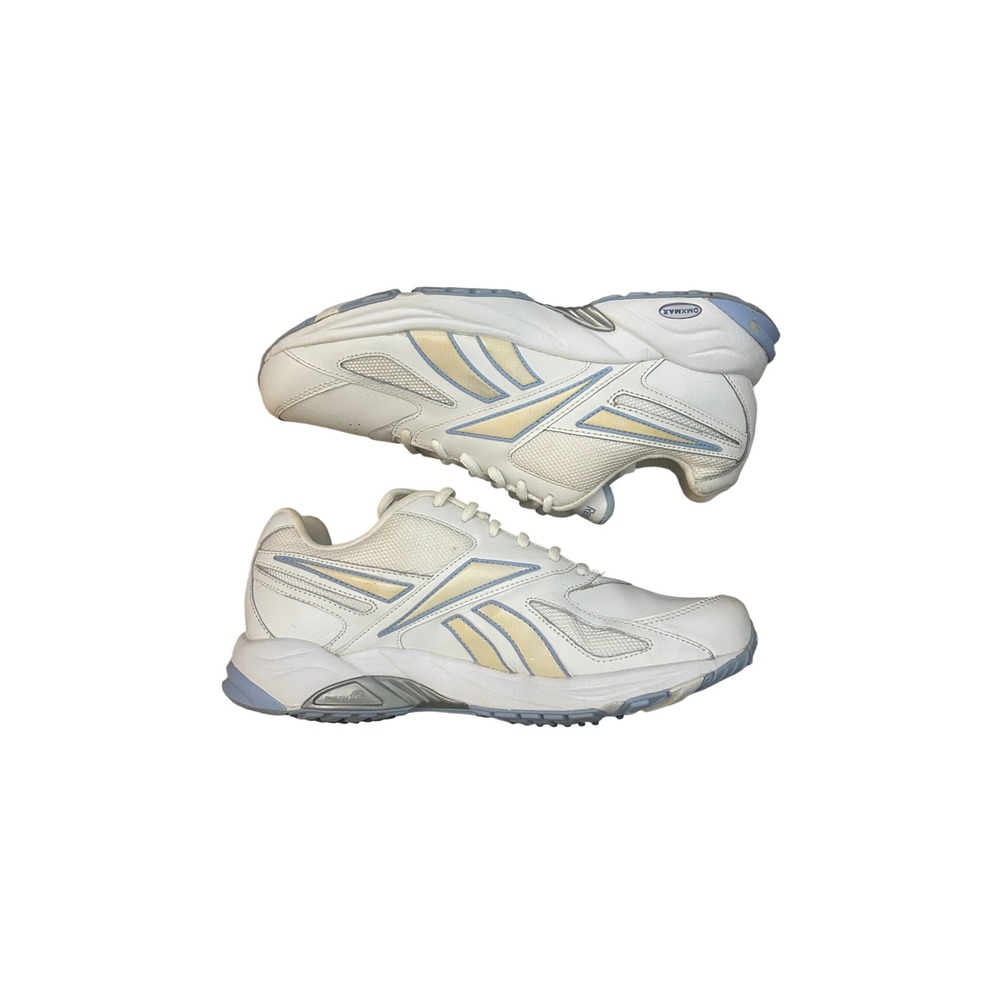 Reebok White DMX Max Walking Sneakers Womens Size 9 Wide D Blue Athletic Shoes